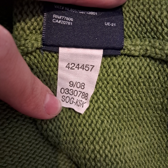 Tommy Hilfiger Womens Size XL Half Zip Green Knit Long Sweater Crest Logo - Picture 7 of 7